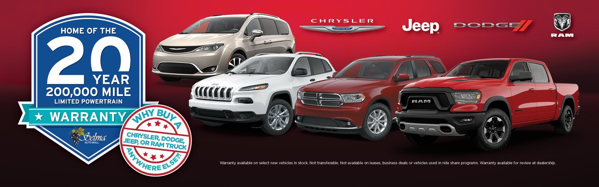 20 Year or 200,000 Mile Warranty