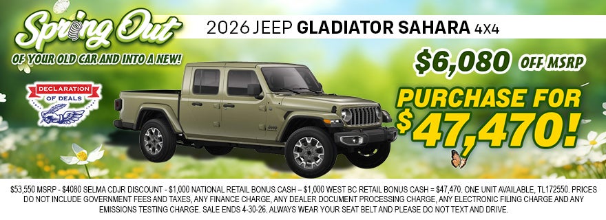 2026 Jeep Gladiator Sahara 4x4
