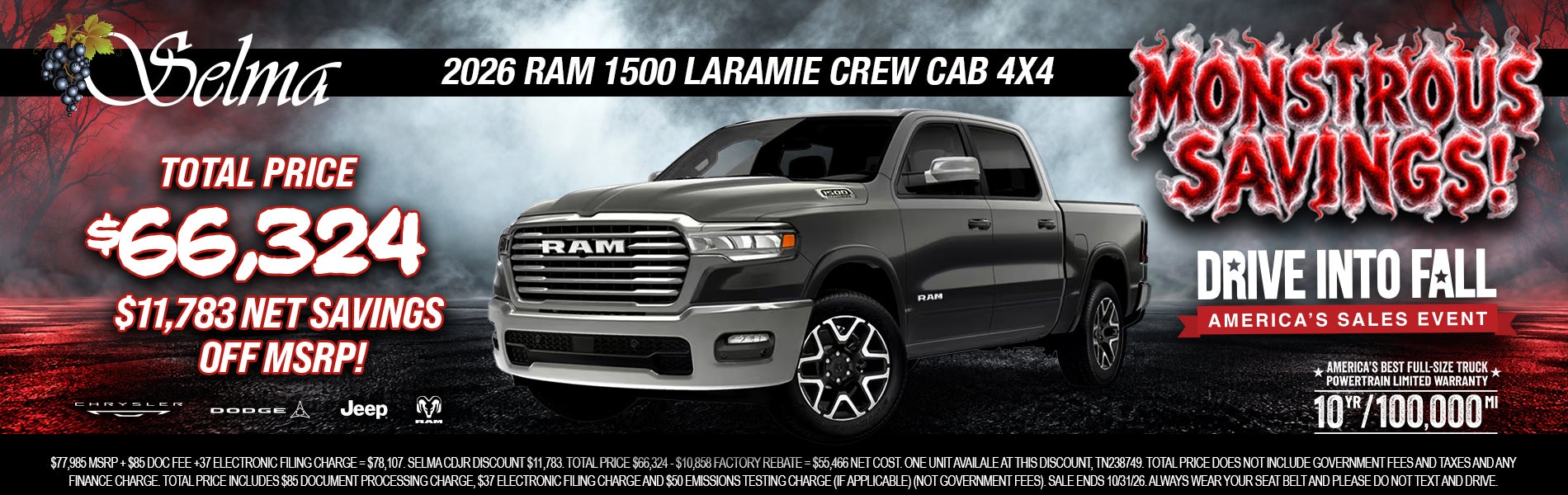 2026 RAM 1500 LARMIE CREW CAB