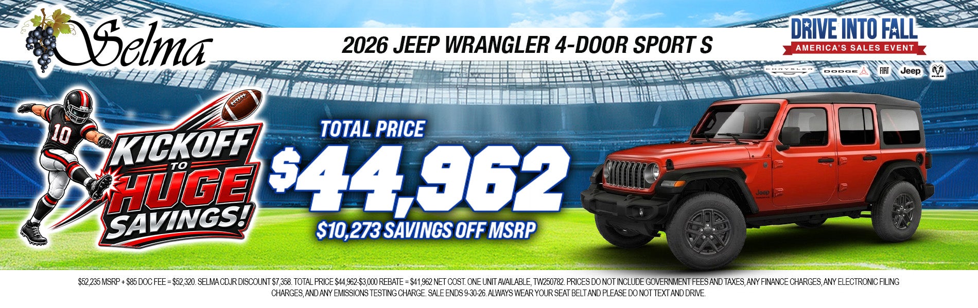 2026 JEEP WRANGLER 4 DOOR SPORT S