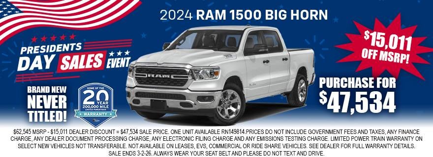 2024 RAM 1500 BIG HORN CREW CAB 4X4 6'4' BOX