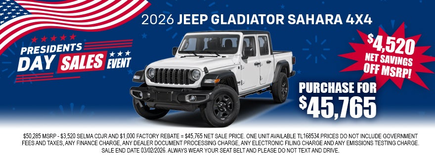 2026 Jeep GLADIATOR SAHARA 4X4
